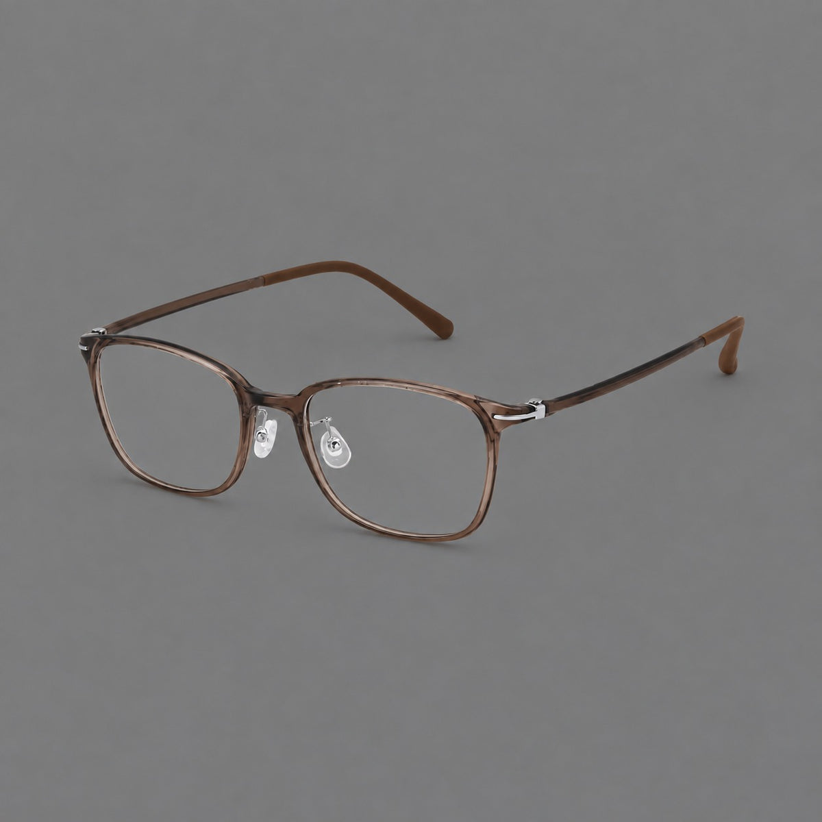 Classic square plastic eyeglasses with broad lenses and softly rounded edges — Ink Brown — Main view [CINILY-JD2026-2205-C3]