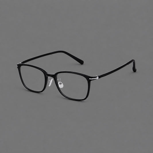 Classic square plastic eyeglasses with broad lenses and softly rounded edges — Glossy Black — Main view [CINILY-JD2026-2205-C6]