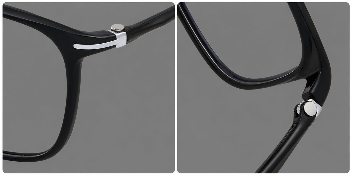 Classic square plastic eyeglasses with broad lenses and softly rounded edges — 2205 — Frame details [JD2026-2205]