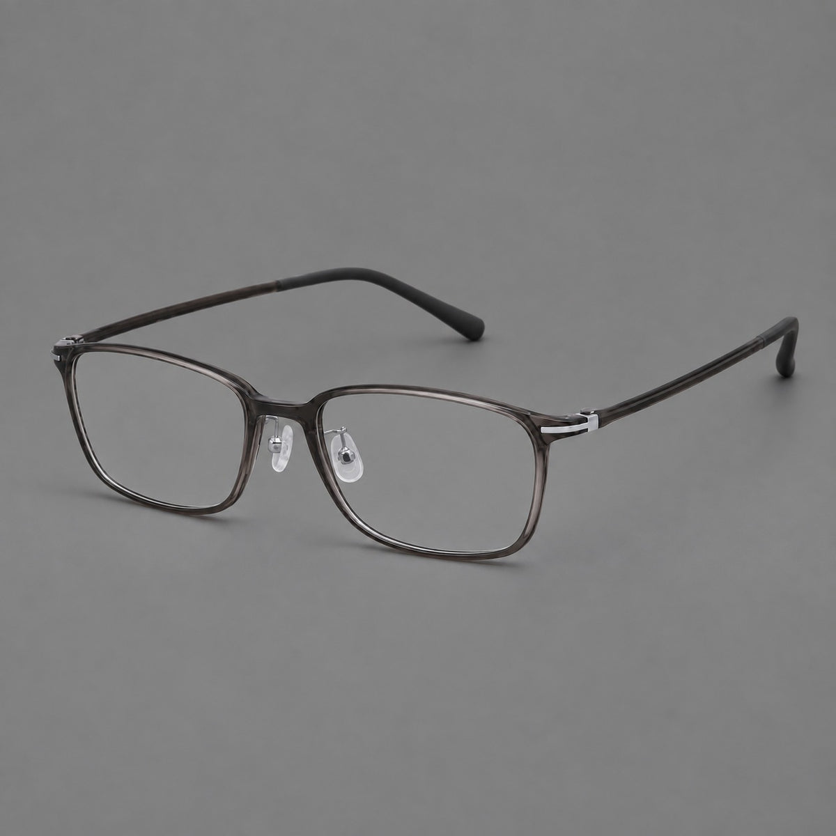 Low profile rectangular plastic eyeglasses with a straight browline and slim temples — Dark Grey — Main view [CINILY-JD2026-2206-C1]