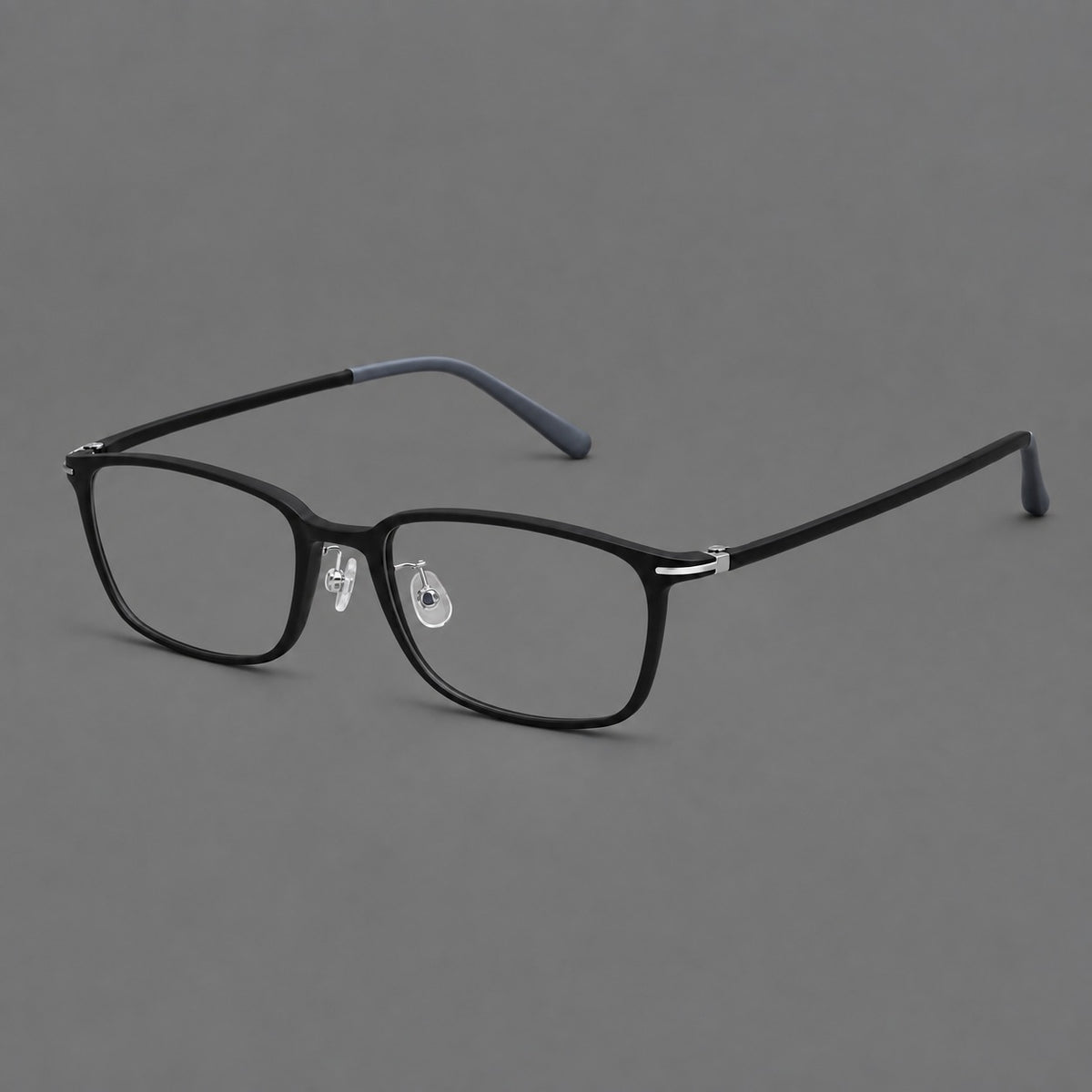 Low profile rectangular plastic eyeglasses with a straight browline and slim temples — Matte Black — Main view [CINILY-JD2026-2206-C6A]