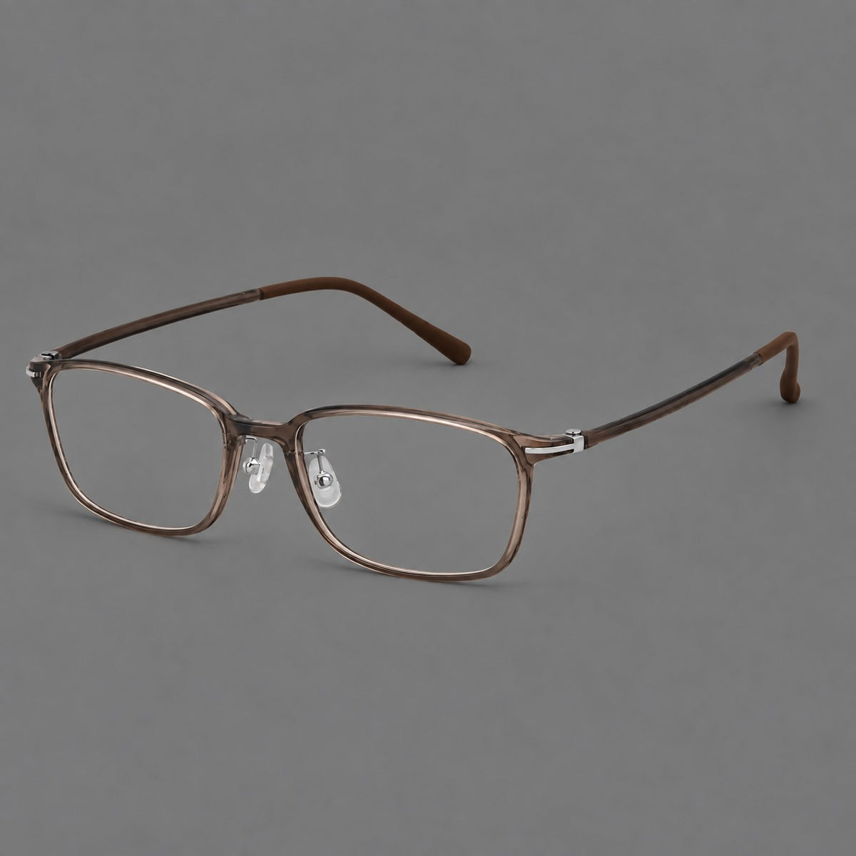 Low profile rectangular plastic eyeglasses with a straight browline and slim temples — Ink Brown — Main view [CINILY-JD2026-2206-C7]