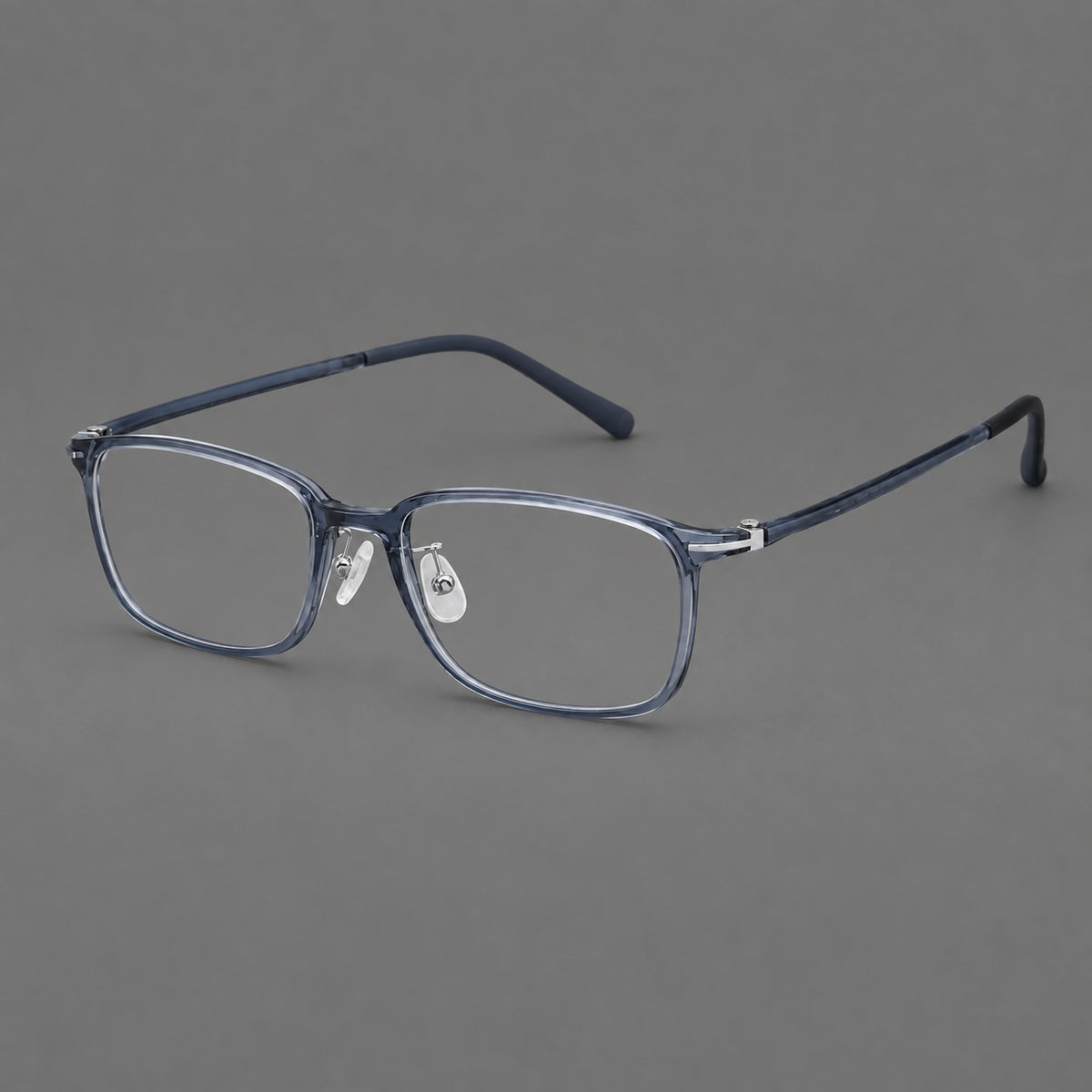 Low profile rectangular plastic eyeglasses with a straight browline and slim temples — Slate Blue — Main view [CINILY-JD2026-2206-C8]