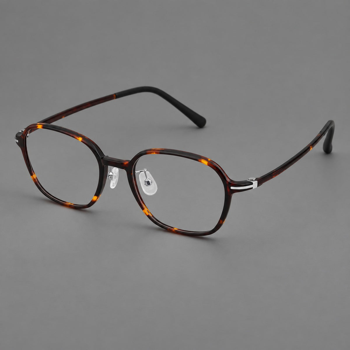 Rounded geometric plastic eyeglasses with softly angled rims and a curved bridge — Tortoiseshell — Main view [CINILY-JD2026-2207-C20]