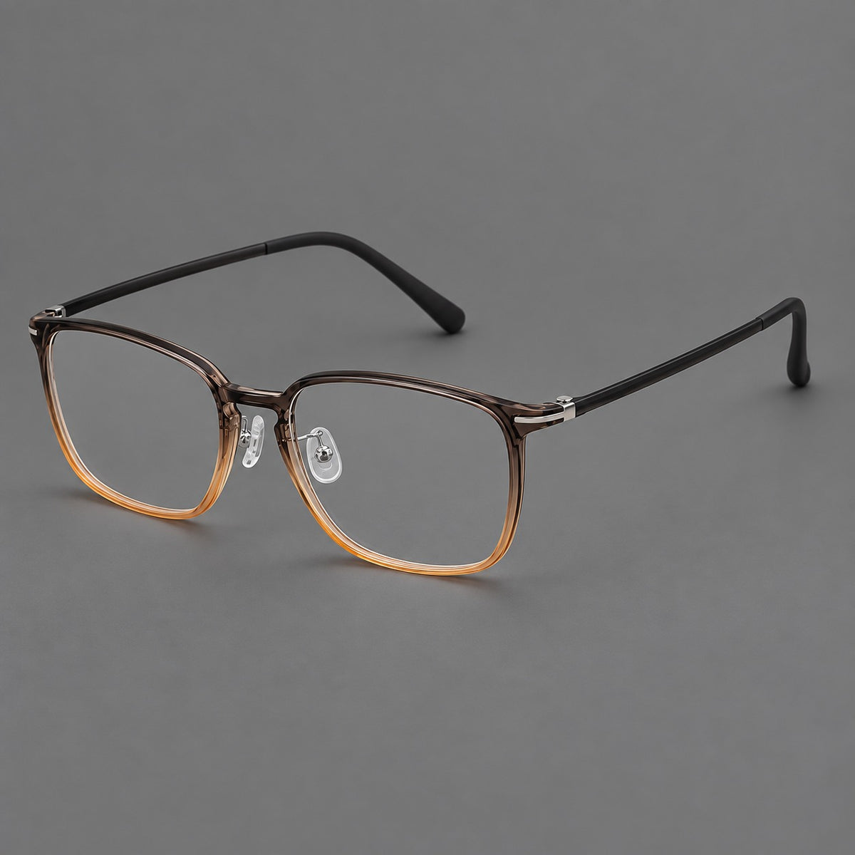 Bold square plastic eyeglasses with a defined browline and an open bridge — Grey Tea Gradient — Main view [CINILY-JD2026-2208-C2]