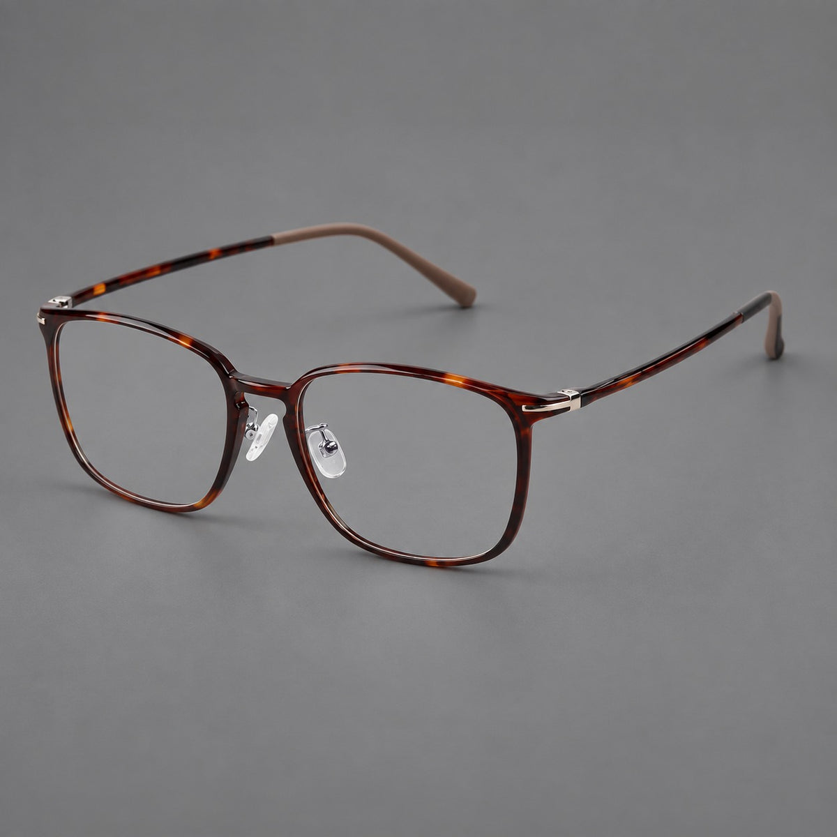 Bold square plastic eyeglasses with a defined browline and an open bridge — Tortoiseshell — Main view [CINILY-JD2026-2208-C20]