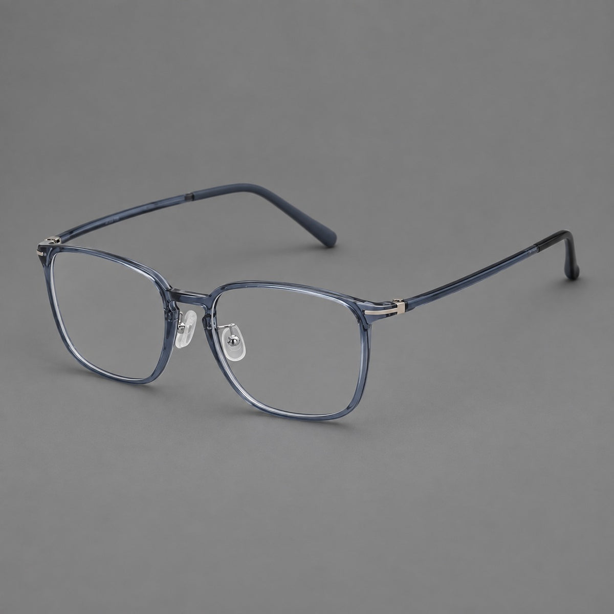 Bold square plastic eyeglasses with a defined browline and an open bridge — Slate Blue — Main view [CINILY-JD2026-2208-C8]