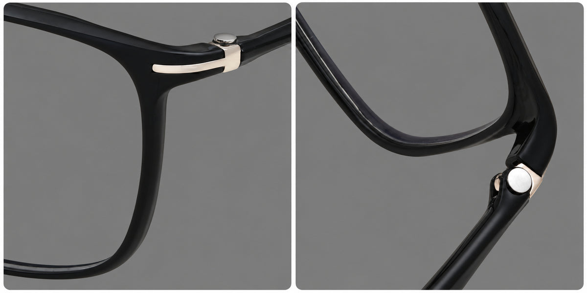 Bold square plastic eyeglasses with a defined browline and an open bridge — 2208 — Frame details [JD2026-2208]