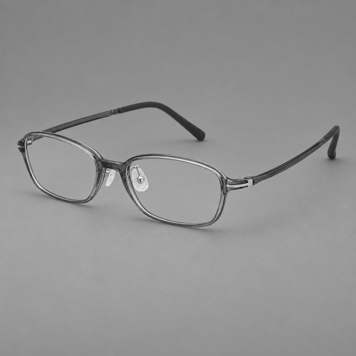 Soft oval plastic eyeglasses with a narrow bridge and gently rounded outer corners — Medium Grey — Main view [CINILY-JD2026-2211-C1]