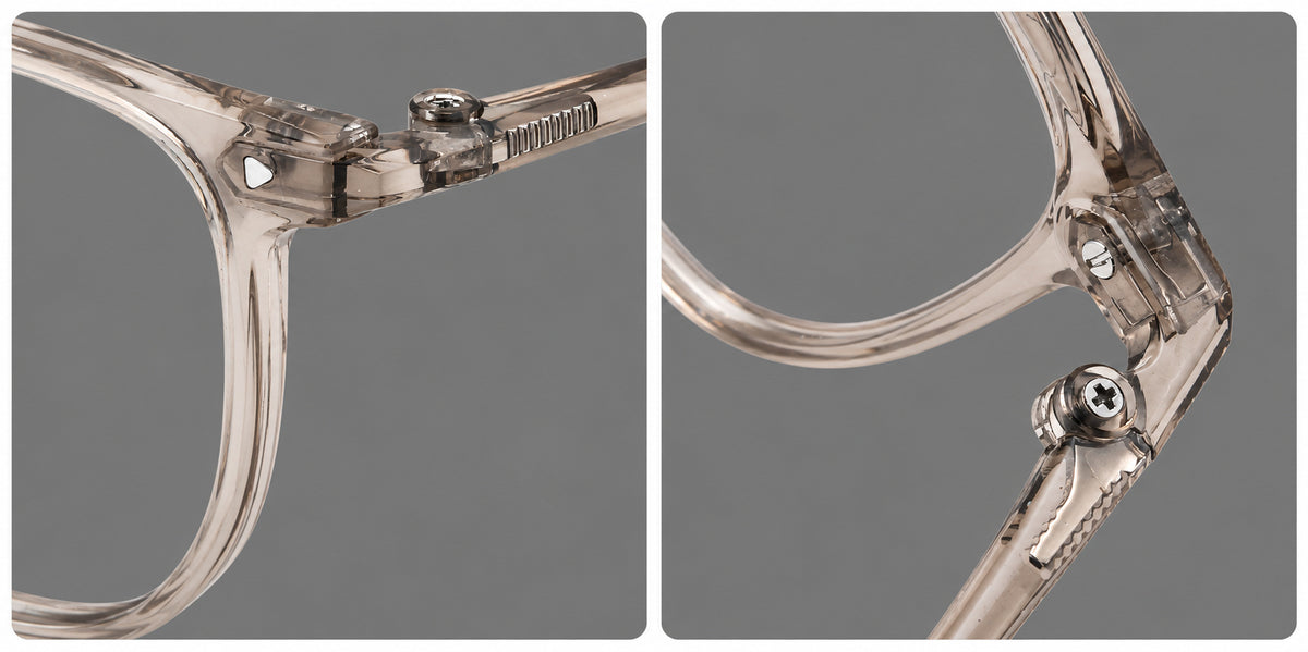 Refined rectangular plastic eyeglasses with raised outer corners and clear nose pads — 2215 — Frame details [JD2026-2215]