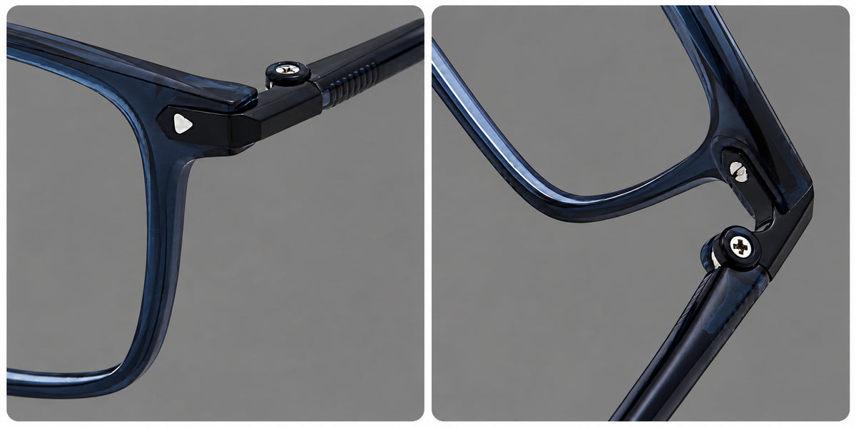 Clean rectangular plastic eyeglasses with flat lower rims and pointed corner details — 2217 — Frame details [JD2026-2217]
