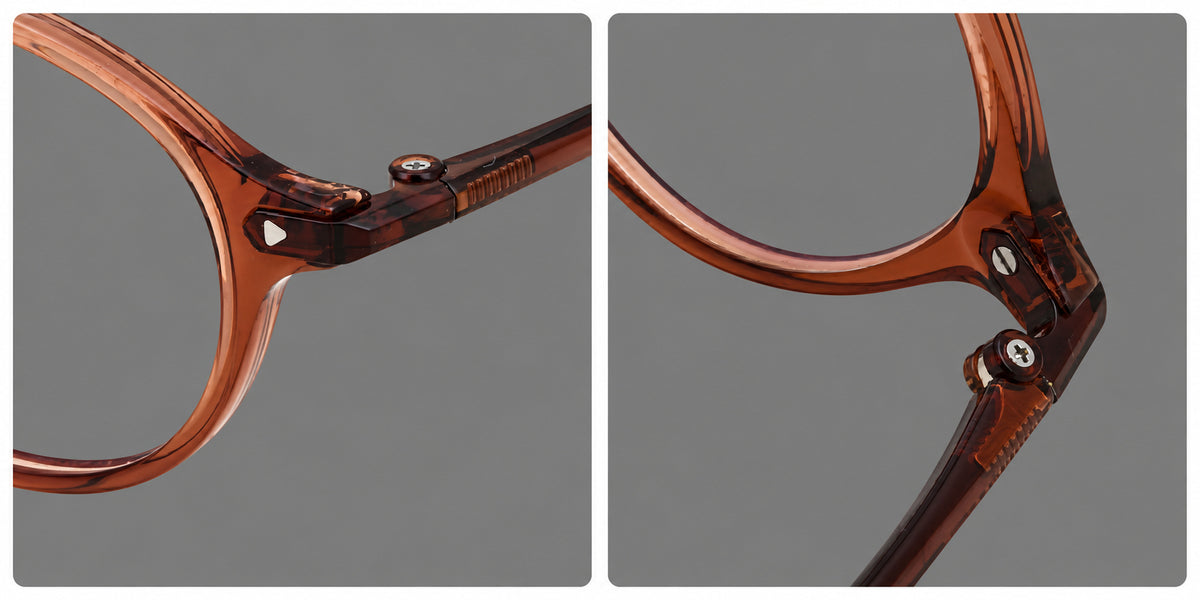 Retro round plastic eyeglasses with softly lifted corners and a sculpted bridge — 2221 — Frame details [JD2026-2221]