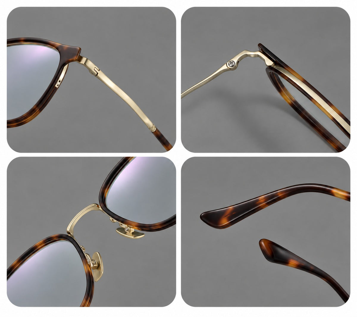 Round eyeglasses in acetate and titanium with widened outer corners and slender metal temples — 61028 — Frame details [JD2026-61028]