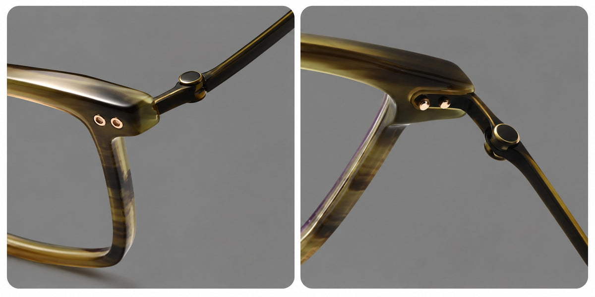Classic acetate and titanium eyeglasses with a straight brow and rounded rectangular rims — 8014 — Frame details [JD2026-8014]