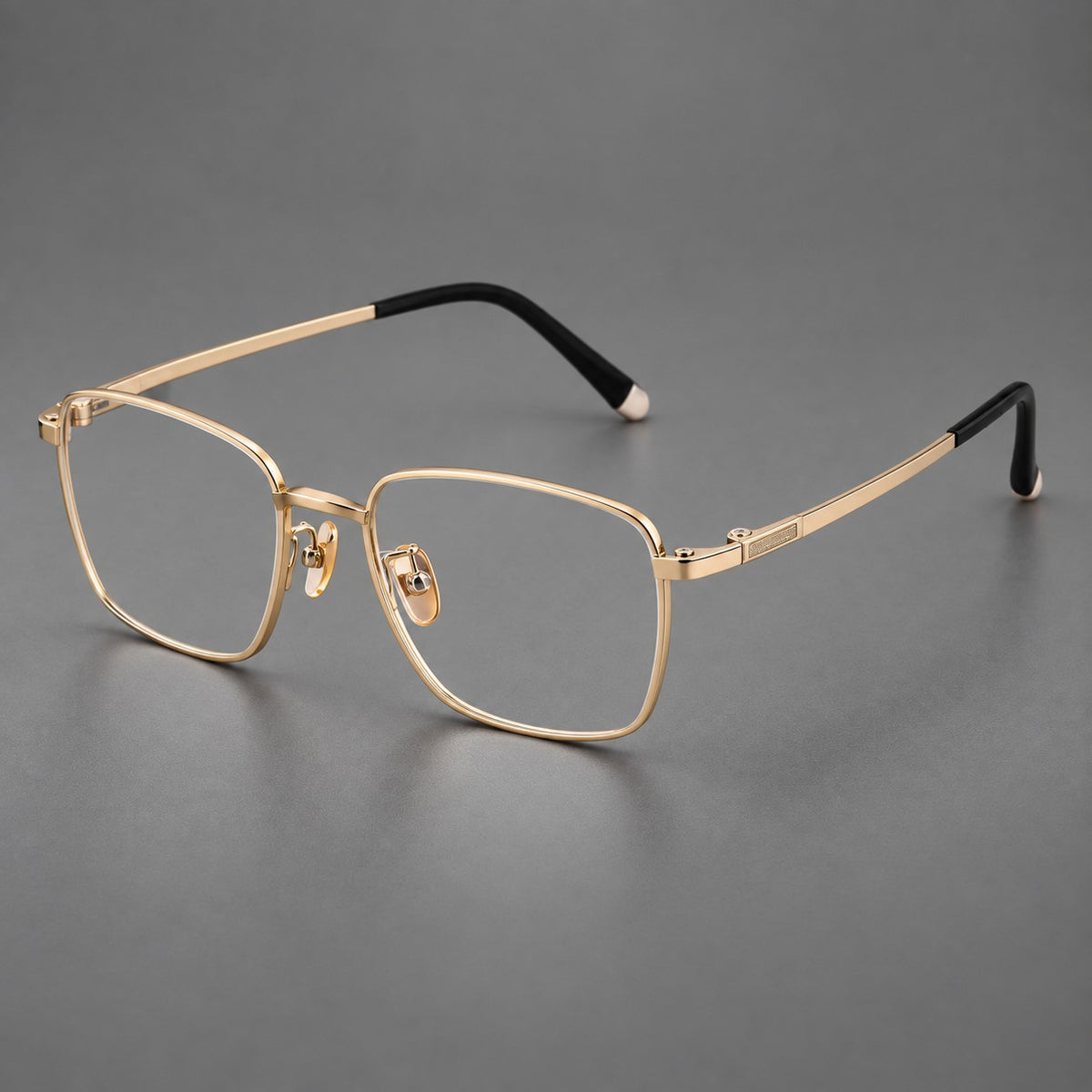 Clean rectangular titanium glasses with inset temple details and pale end accents — Gold — Main view [CINILY-JD2026-88035-C5]